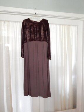J Jill sz L women's purple velvet rayon column dress spring summer fall 10 12